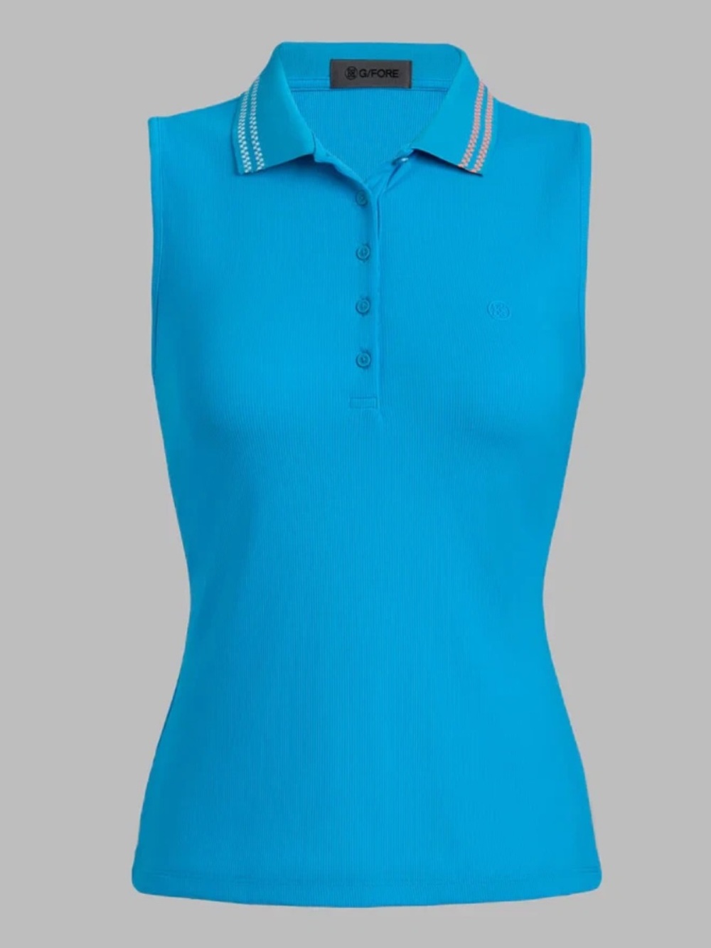 G/Fore Checkered Collar Rib Tech Sleeveless Polo Size XS S M L XL Womens Golf